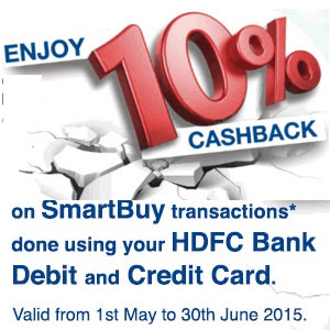HDFC Credit & Debit Cards 10% cashback @ SmartBuy HDFC Credit & Debit Cards 10% cashback @ SmartBuy