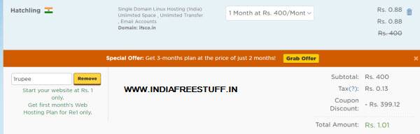 hostgator web hosting Rs.1