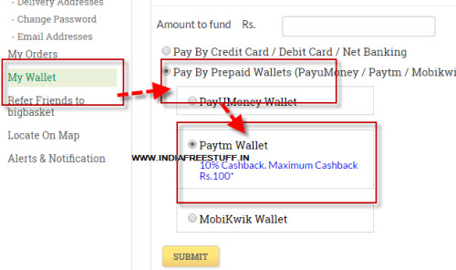 big basket paytm