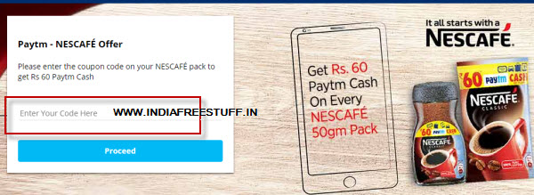 nescafe paytm code