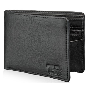 TSX Men's Black Faux Leather Wallet