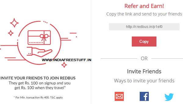 redbus refer option
